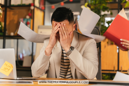 man frustrated at work