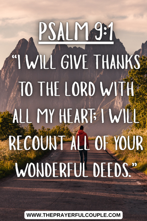 giving thanks verses - Psalm 9:1