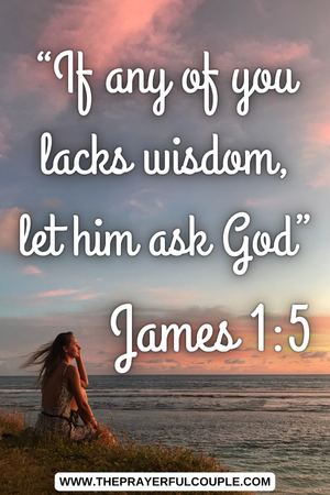 woman overlooking ocean with scripture - James 1:5