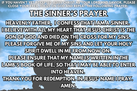 The Sinner's Prayer for how to fast and pray