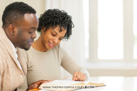 young couple reading Bible scriptures on fasting